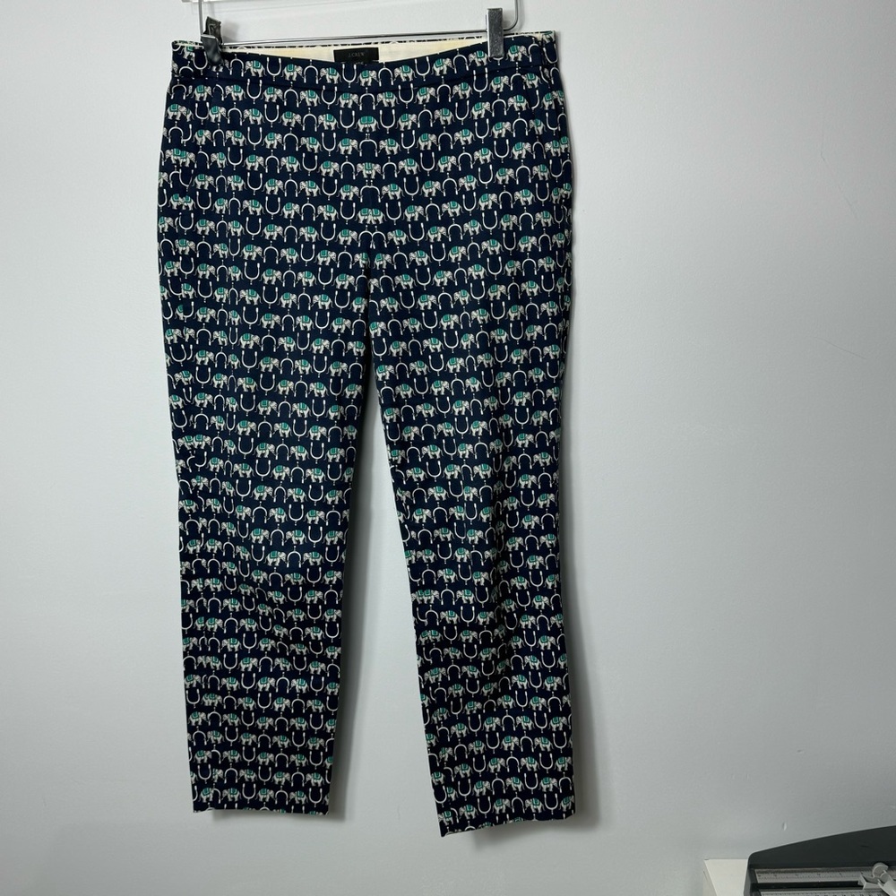 J Crew Martie Elephant print pant size 10 2007